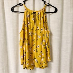 Francesca’s Yellow Floral Tank Top
